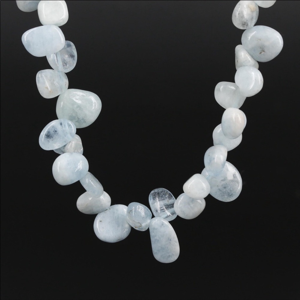 Gorgeous Blue Tumbled Aquamarine Necklace